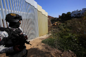 Construction to replace primary fence on the Mexico-U.S. border, as seen from Tijuana