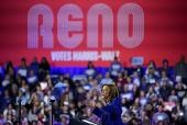 Democratic presidential nominee U.S. Vice President Kamala Harris holds a campaign rally in Reno