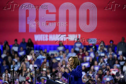 Democratic presidential nominee U.S. Vice President Kamala Harris holds a campaign rally in Reno