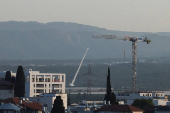 Israel's Iron Dome anti-missile system operates for interceptions in the northern city of Nahariya