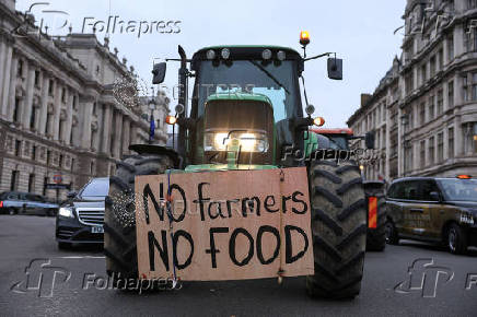 Demonstration in support of farmers, in London