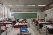 Sala de aula da escola Prudente de Moraes, em SP