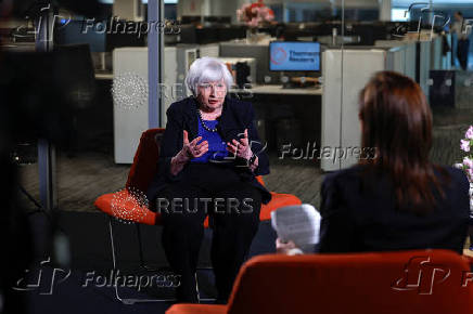 U.S. Treasury Secretary Janet Yellen attends an interview with Reuters in Washington