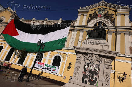 Student's occupy in support of Palestinian people, in Santiago