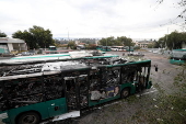 Damage at Kyriat Shmona bus station following pre-ceasefire rocket hit