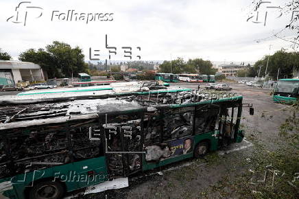 Damage at Kyriat Shmona bus station following pre-ceasefire rocket hit