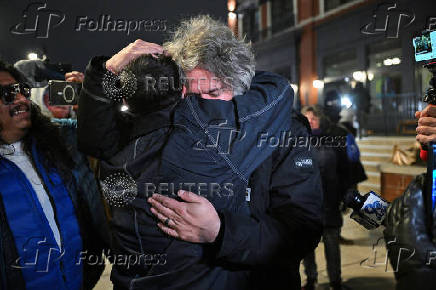 David Clements hugs Edward 