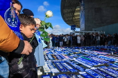 Supporters of FC Porto pay tribute to the late Jorge Nuno Pinto da Costa