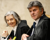 Os ministros Crmen Lcia e Luiz Fux no julgamento da descriminalizao da maconha