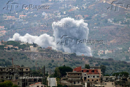 Smoke rises from the southern Lebanese village of Kfar Kila