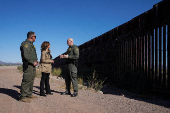 Democratic presidential nominee and U.S. VP Kamala Harris visits US-Mexico border