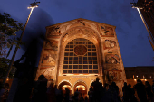 People pay homage to Brazil's patron saint at the Cathedral Basilica of the National Shrine of Our Lady Aparecida