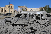 Damage following Israeli airstrikes near ancient ruins of Baalbek, Lebanon