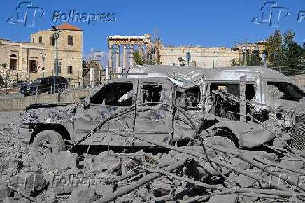 Damage following Israeli airstrikes near ancient ruins of Baalbek, Lebanon