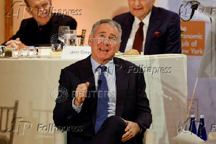 Ken Griffin speaks to the Economic Club of New York at The Plaza Hotel in New York