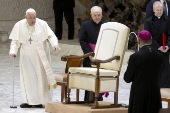 Pope Francis in audience at the Paolo VI hall, Vatican City