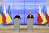 Ukrainian President Volodymyr Zelensky visits Warsaw