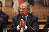 O ministro Paulo Guedes (Economia) participa de sesso da CCJ