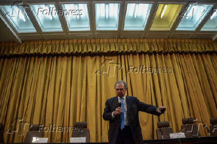 O ministro da Economia, Paulo Guedes, fala em evento no Rio de Janeiro