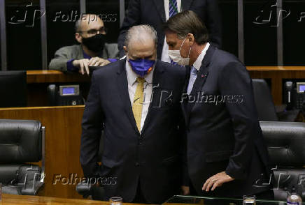 Augusto Aras e Jair Bolsonaro na abertura do ano legislativo