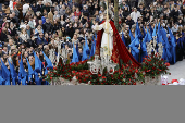 Procesin del Santo Encuentro en Ferrol durante la maana del Viernes Santo