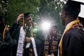 Morehouse College graduates arrives ahead of a commencement ceremony in Atlanta