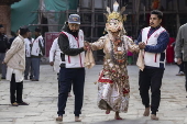 Hindu devotees take part in Naradevi dance festival in Kathmandu