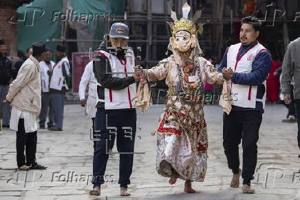 Hindu devotees take part in Naradevi dance festival in Kathmandu