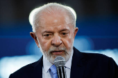 Brazil's President Luiz Inacio Lula da Silva speaks during the opening of the National Construction Industry meeting at the headquarters of the Brazilian National Confederation of Industry (CNI) in Brasilia