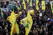 Funeral of Hezbollah fighters who were killed during hostilities with Israeli forces, in Maarakeh