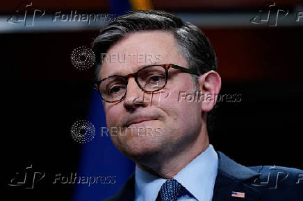 U.S. House Speaker Johnson (R-LA) holds a press conference on Capitol Hill in Washington