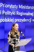 Polish Minister of Funds and Regional Policy press conference in Warsaw