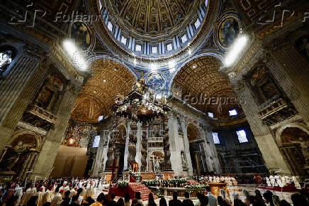 Pope Francis celebrates a Mass as part of World Youth Day, at the Vatican