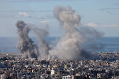 Smoke billows in Beirut's southern suburbs, after an Israeli strike