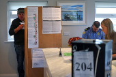 People vote in Ireland's general election, on the island of Gola