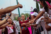Presidential candidate Claudia Sheinbaum holds a campaign rally in Mexico City