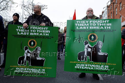 Demonstration in support of Palestinians in Gaza, in Dublin