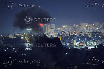 Smoke billows over Beirut's southern suburbs, after an Israeli strike