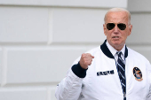 U.S. President Joe Biden departs from the South Lawn of the White House en route to Camp David