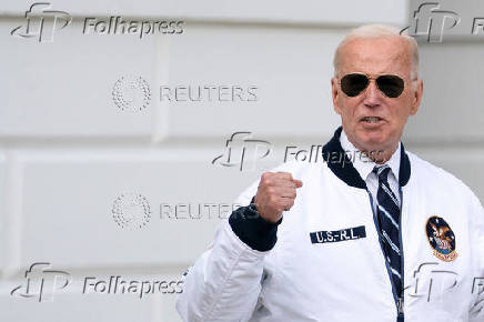 U.S. President Joe Biden departs from the South Lawn of the White House en route to Camp David