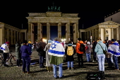 Vigil in Berlin to mark the anniversary of Hamas-led 07 October attack on Israel