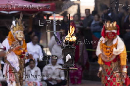 Hindu devotees take part in Naradevi dance festival in Kathmandu