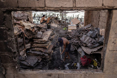 Aftermath of a fire at a slum area in Manila