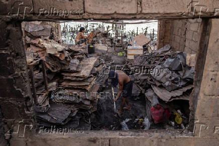 Aftermath of a fire at a slum area in Manila