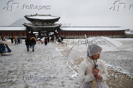 Heavy snow fall in Seoul