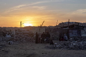 Internally displaced Palestinians in Khan Younis, southern Gaza Strip