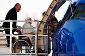 Pope Francis boards the papal plane for his apostolic visit to Corsica, at Fiumicino airport