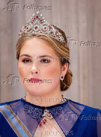 Spanish King Felipe and Queen Letizia attend the state banquet with Dutch King Willem-Alexander and Queen Maxima, in Amsterdam