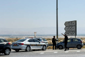 Israeli police patrol the area near Allenby Bridge Crossing between the West Bank and Jordan following shooting incident in the crossing in Israeli-occupied West Bank