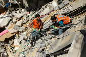 Aftermath of an Israeli strike on a house in Gaza City